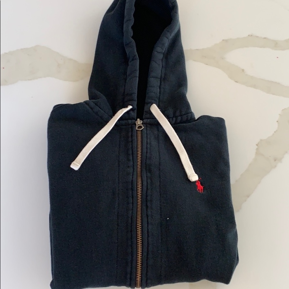 Polo black zip up hoodie